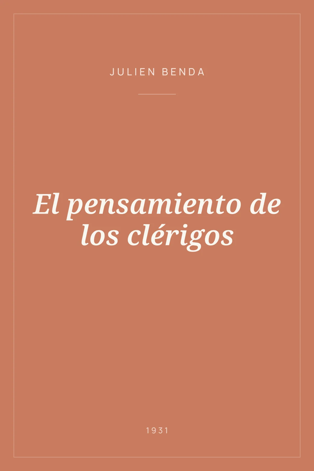Portada de El pensamiento de los clérigos