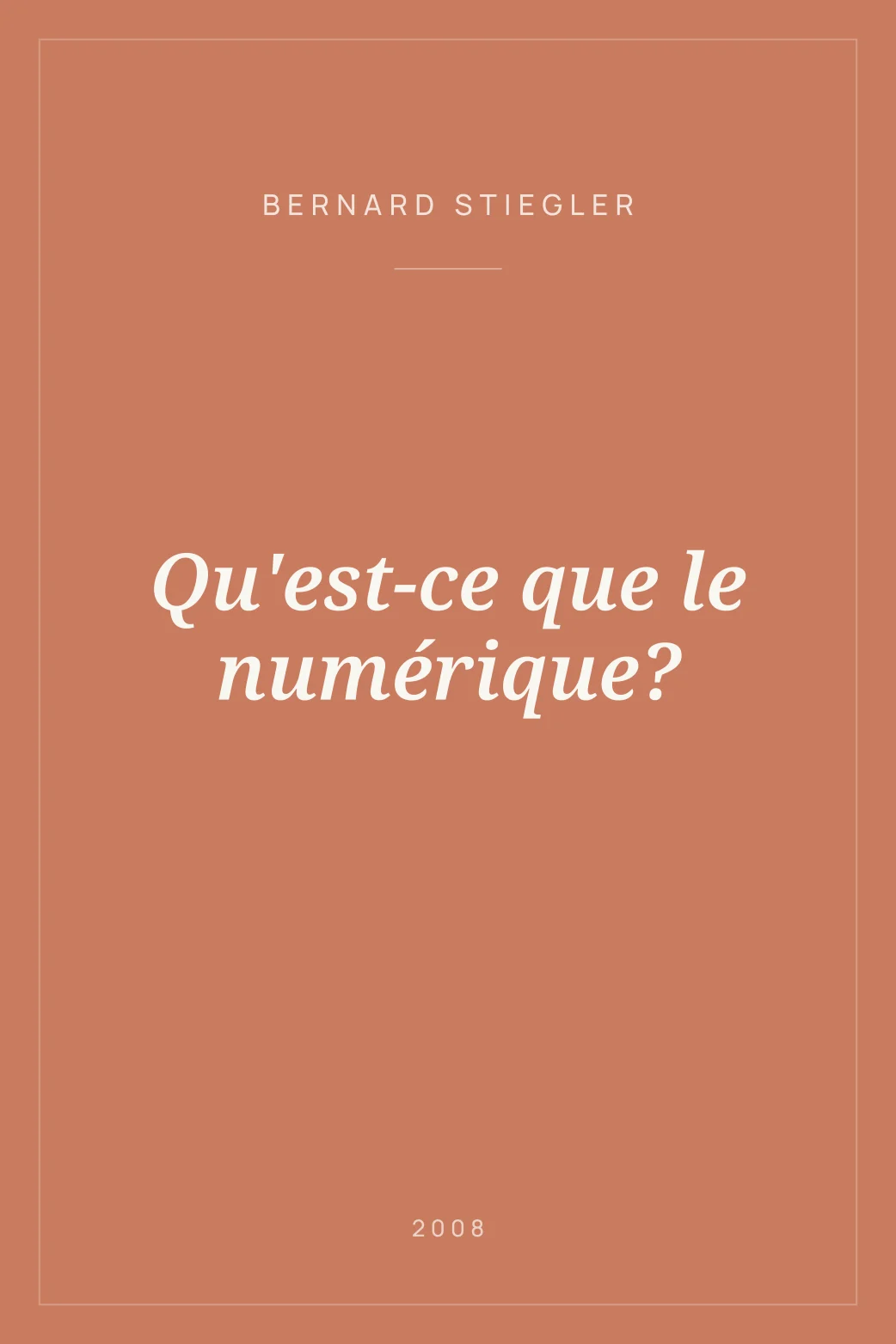 Portada de Qu'est-ce que le numérique?