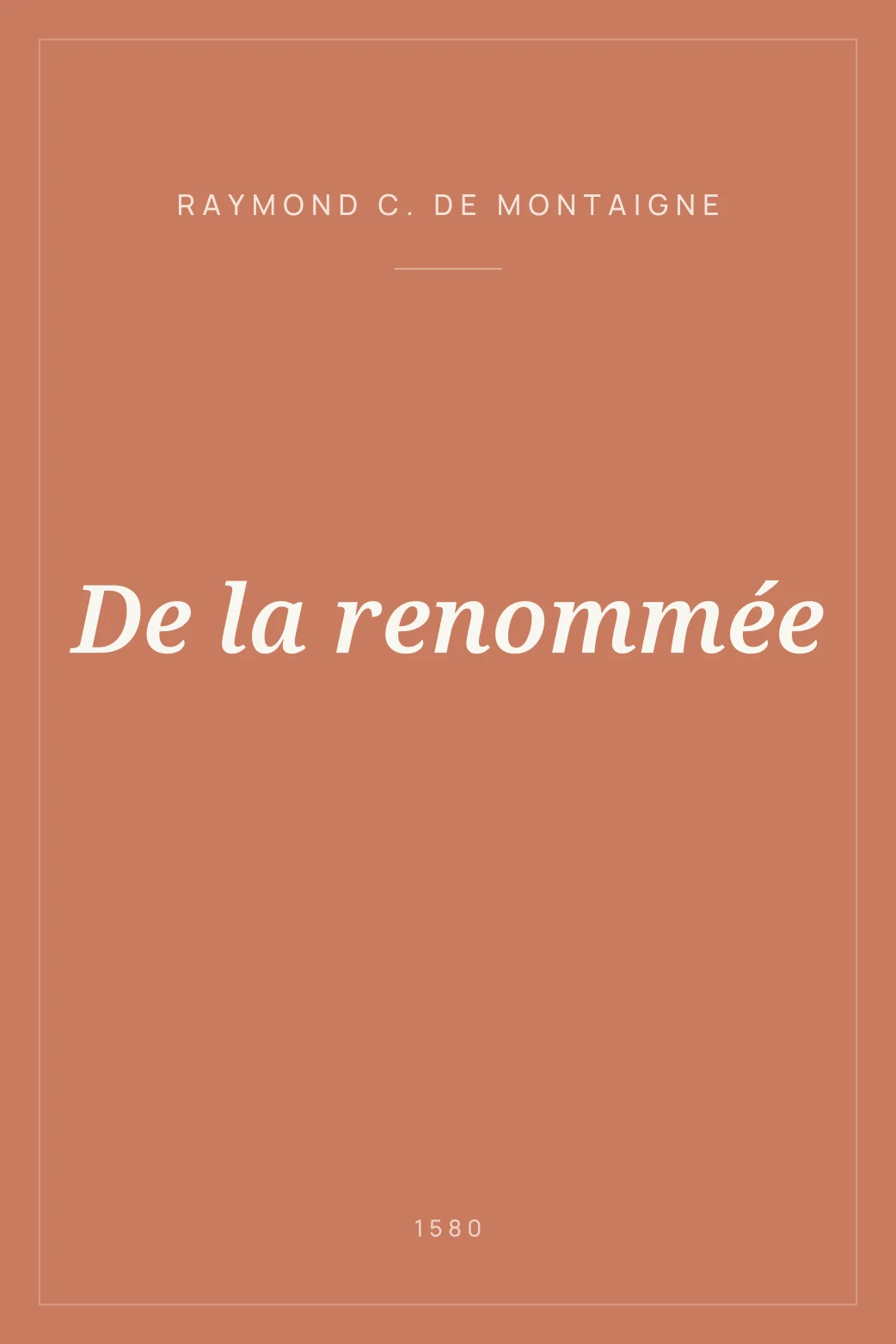 Portada de De la renommée