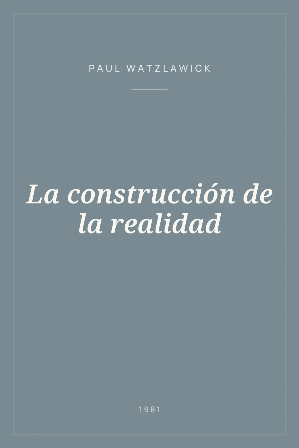 Portada de La construcción de la realidad