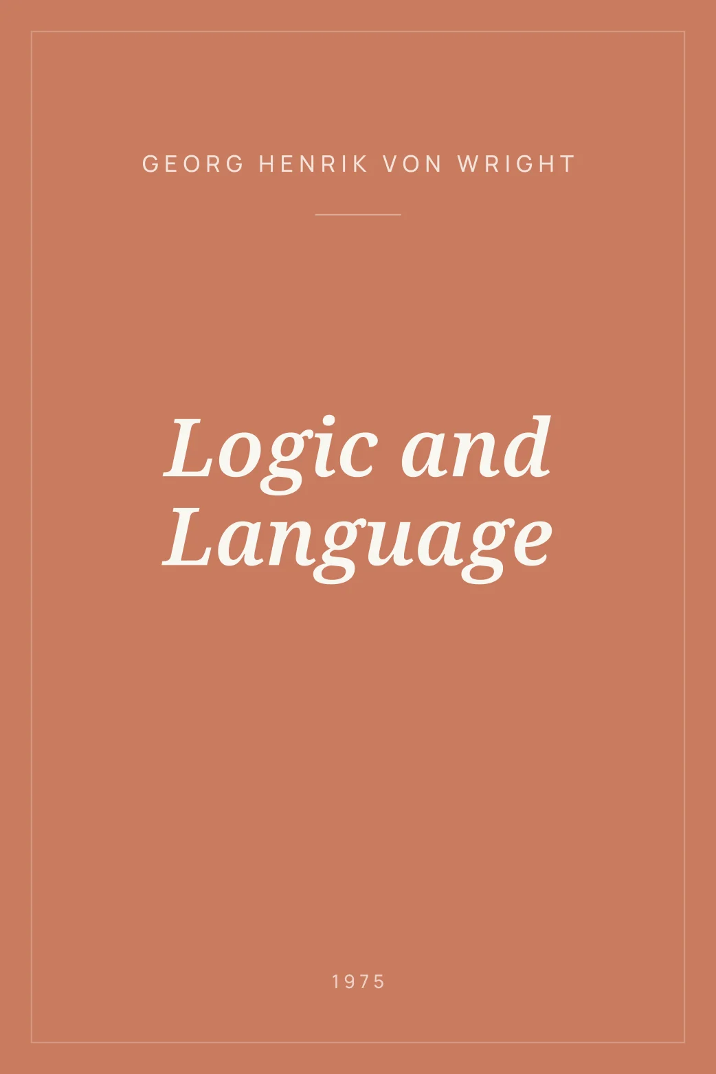 Portada de Logic and Language