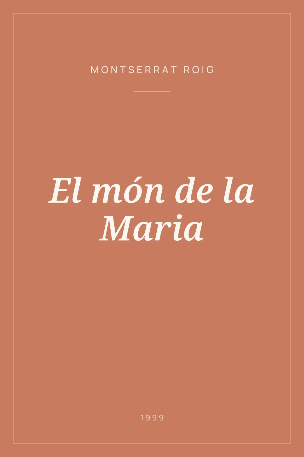 Portada de El món de la Maria
