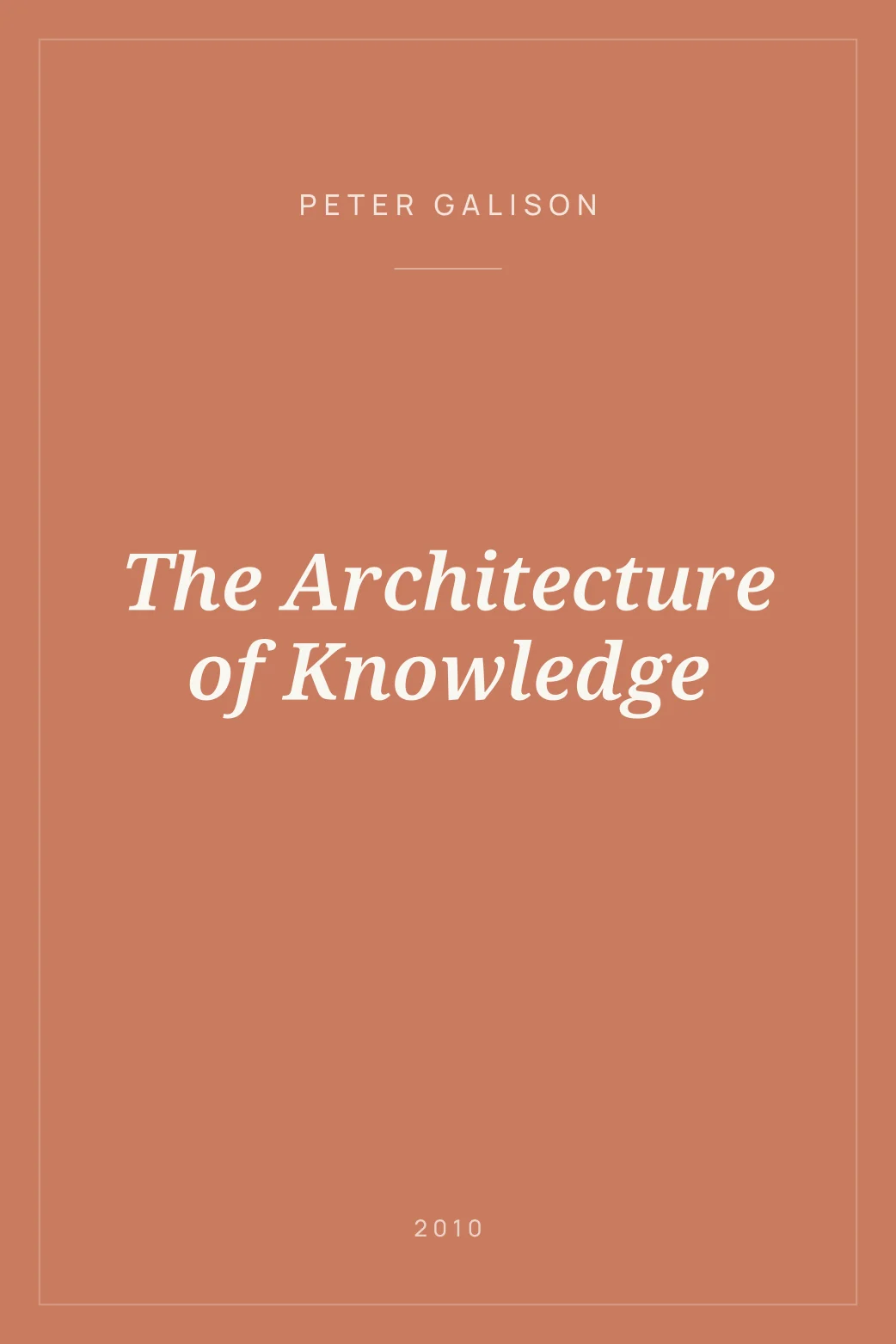 Portada de The Architecture of Knowledge