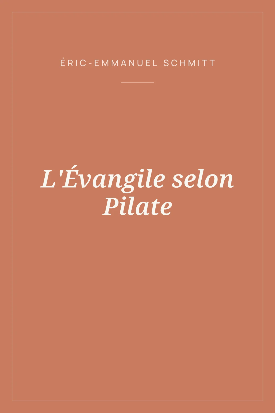 Portada de L'Évangile selon Pilate