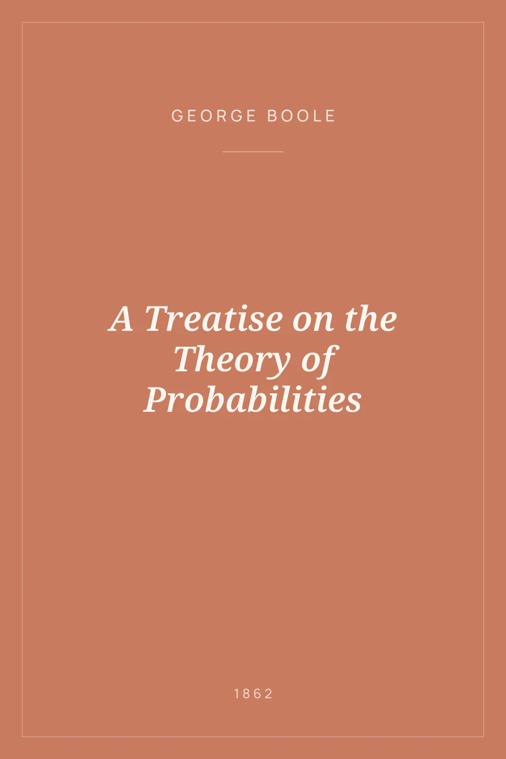 Portada de A Treatise on the Theory of Probabilities