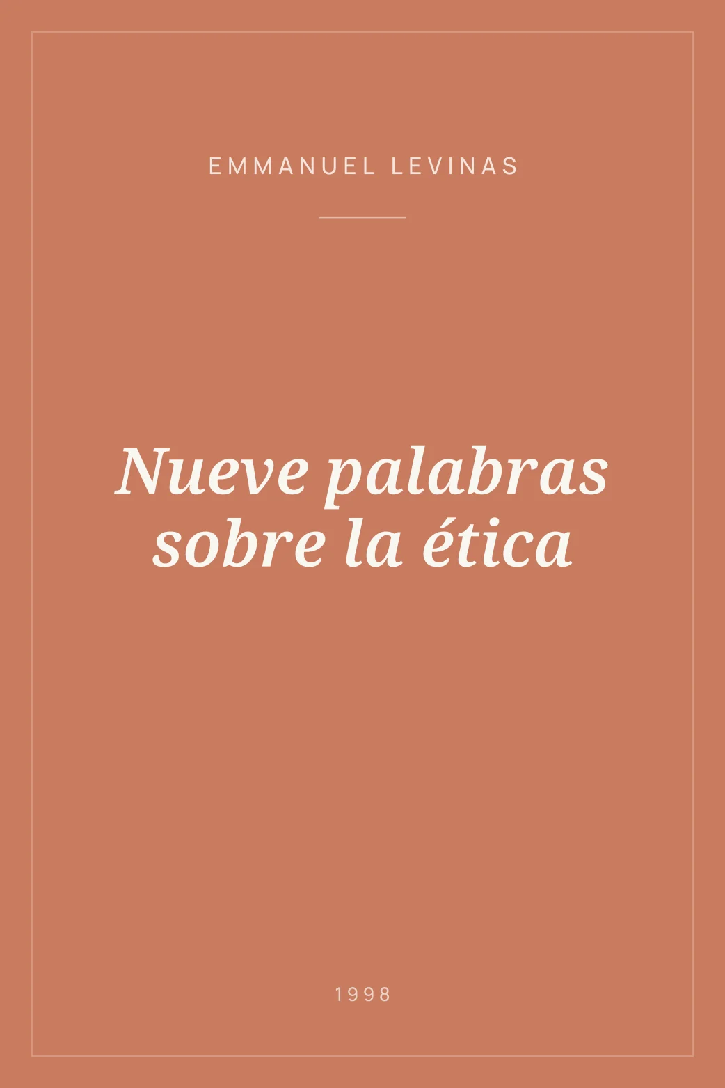 Portada de Nueve palabras sobre la ética