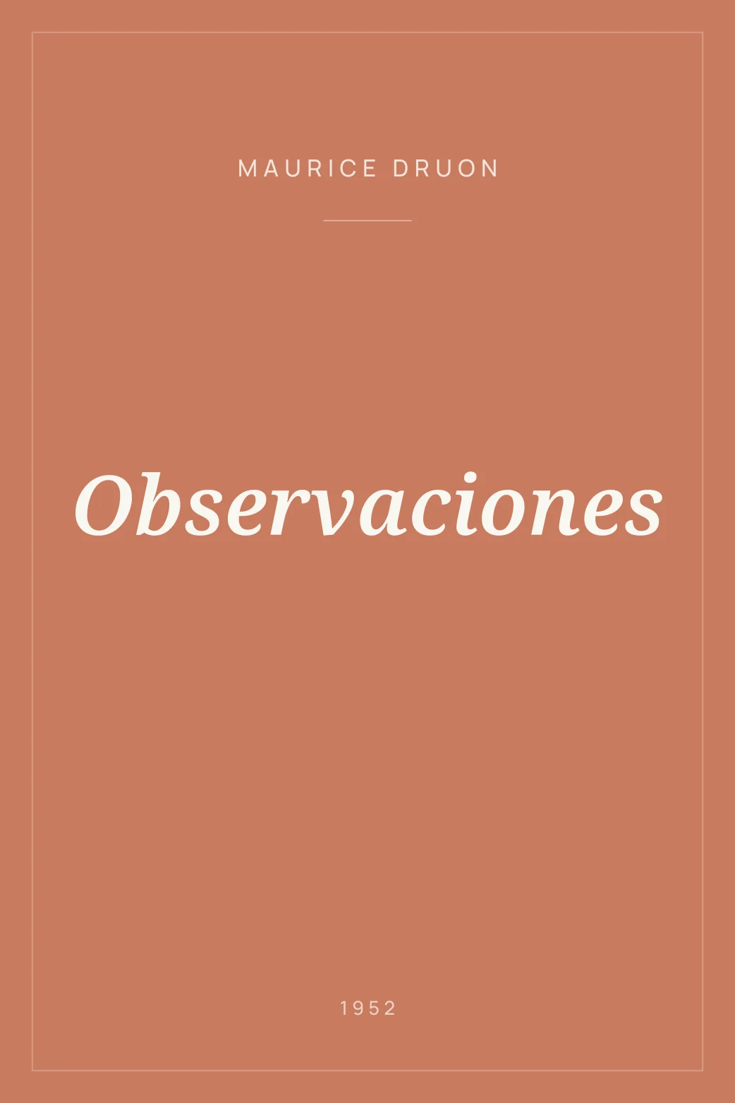 Portada de Observaciones