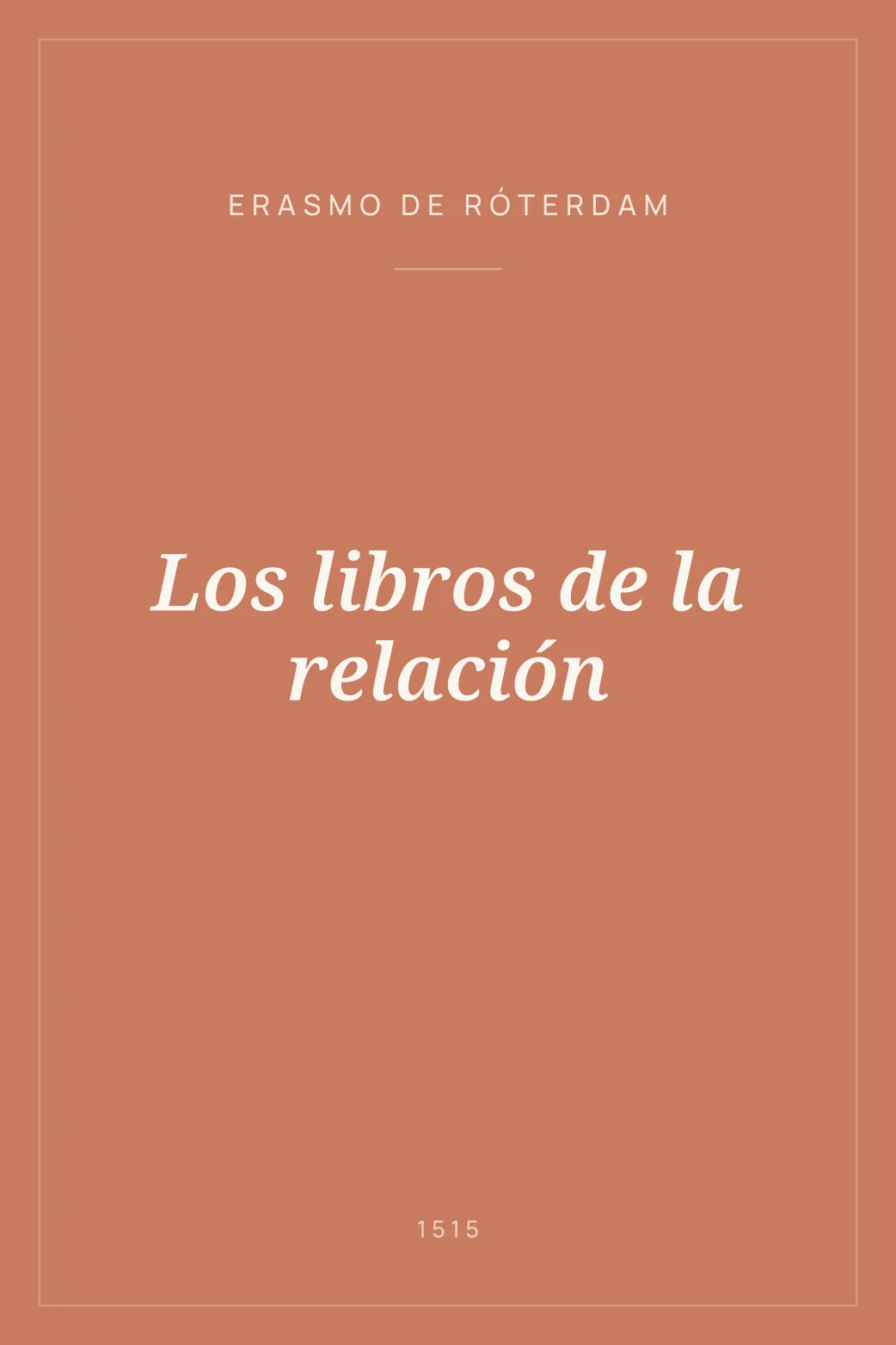 Portada de Los libros de la relación