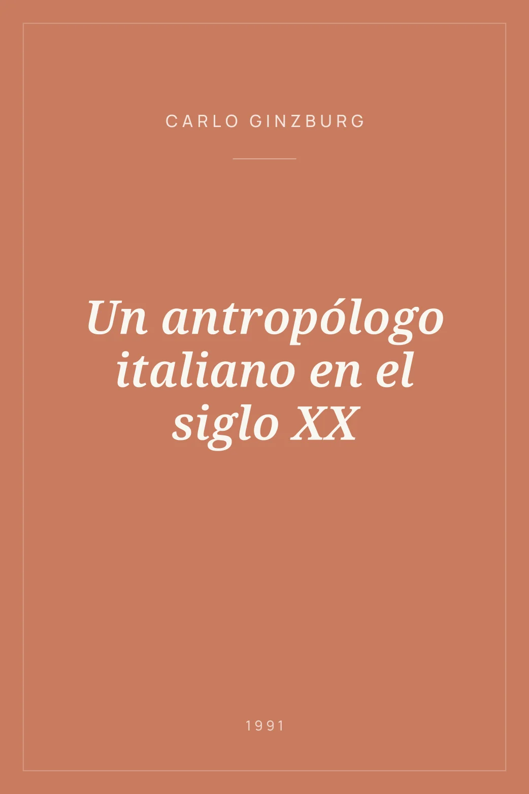 Portada de Un antropólogo italiano en el siglo XX