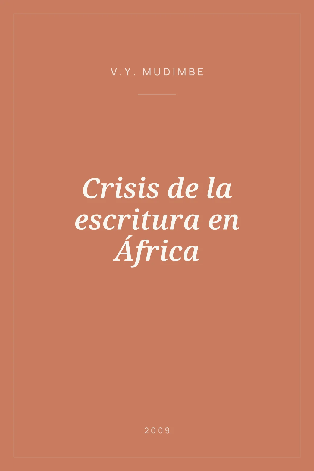 Portada de Crisis de la escritura en África