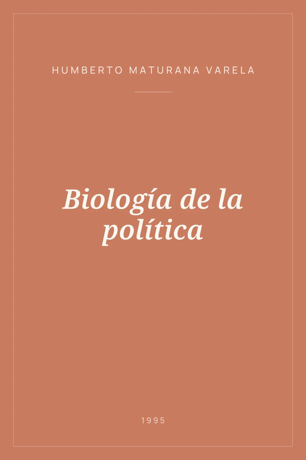 Portada de Biología de la política