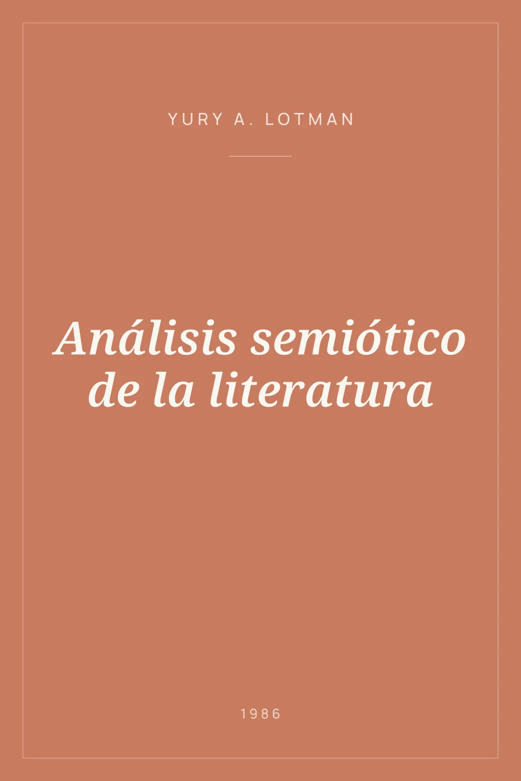 Portada de Análisis semiótico de la literatura