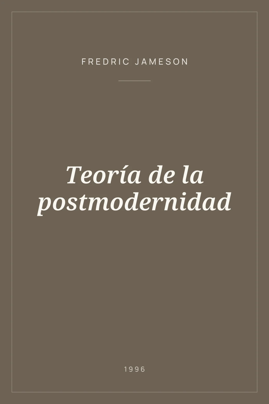 Portada de Teoría de la postmodernidad