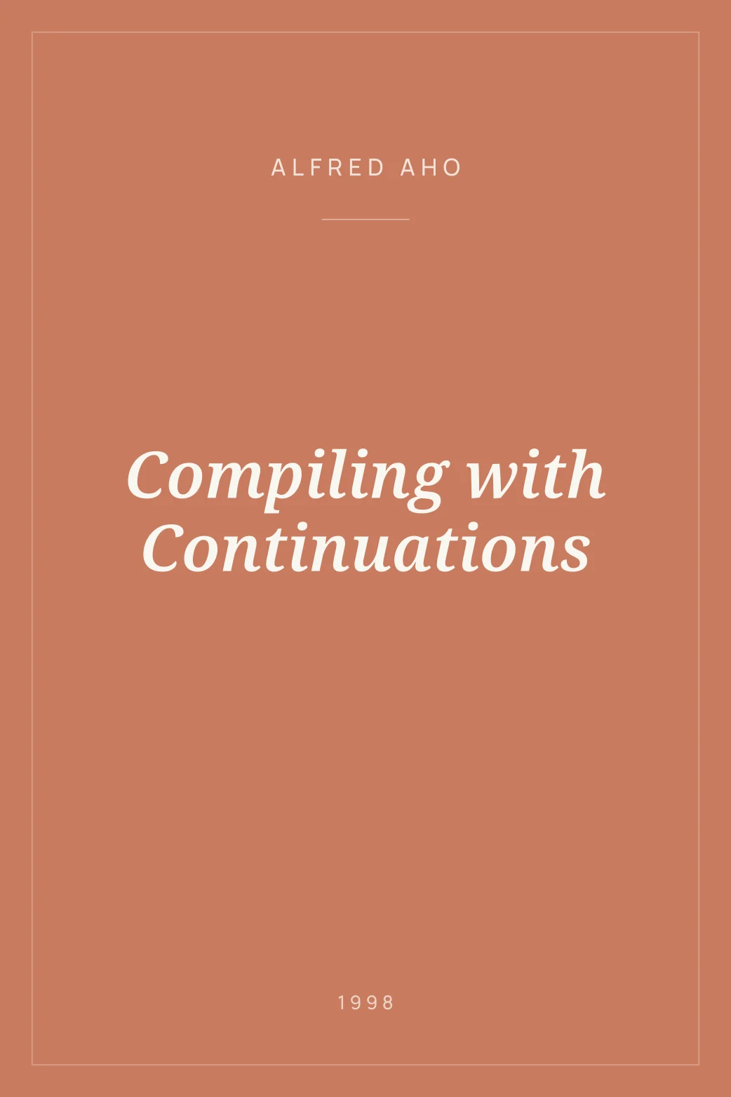 Portada de Compiling with Continuations