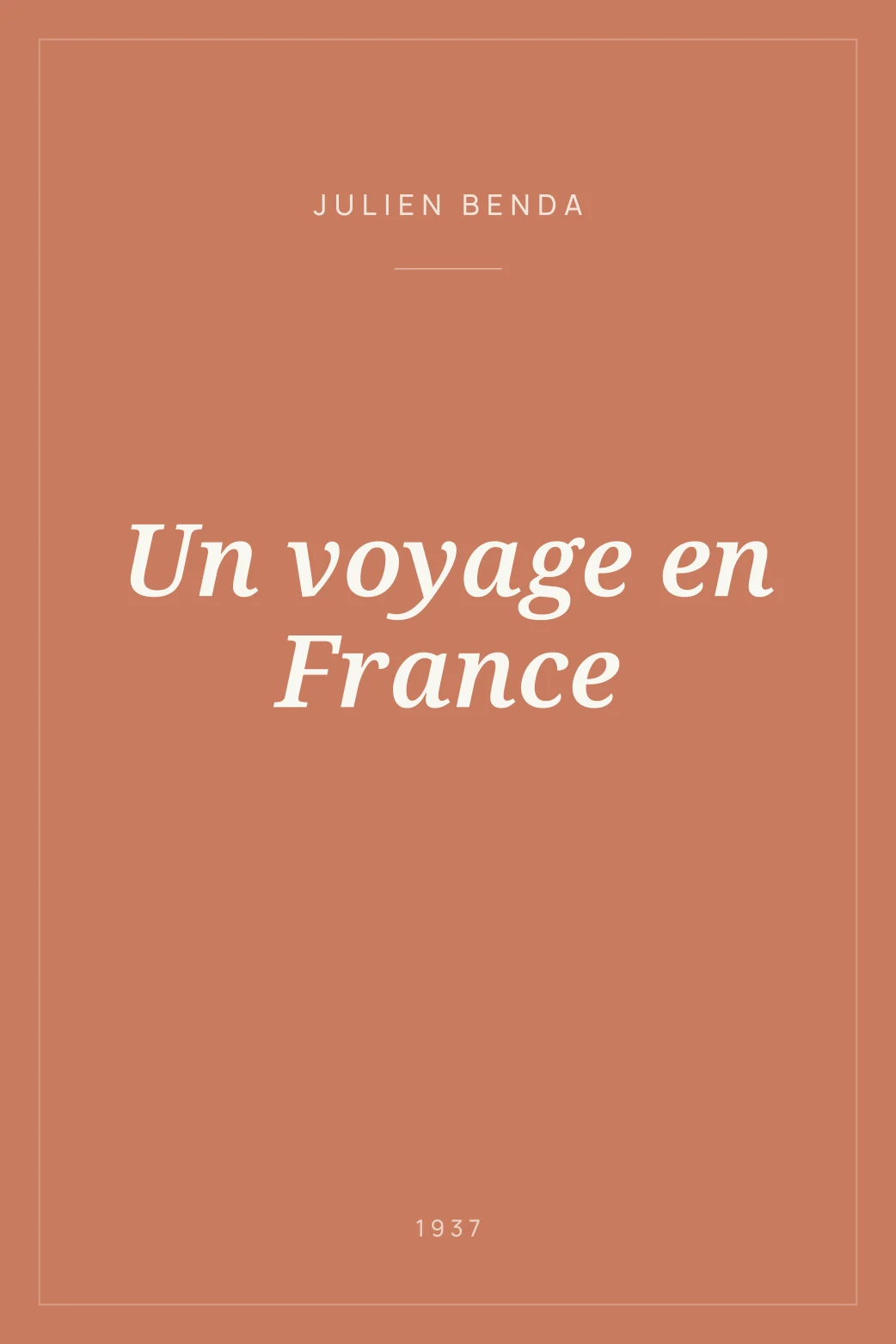 Portada de Un voyage en France