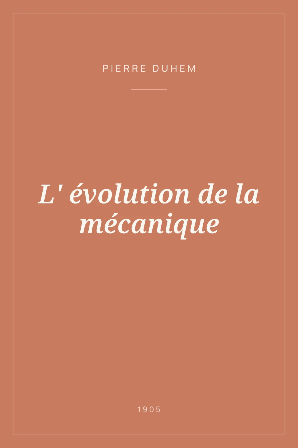 Portada de L' évolution de la mécanique