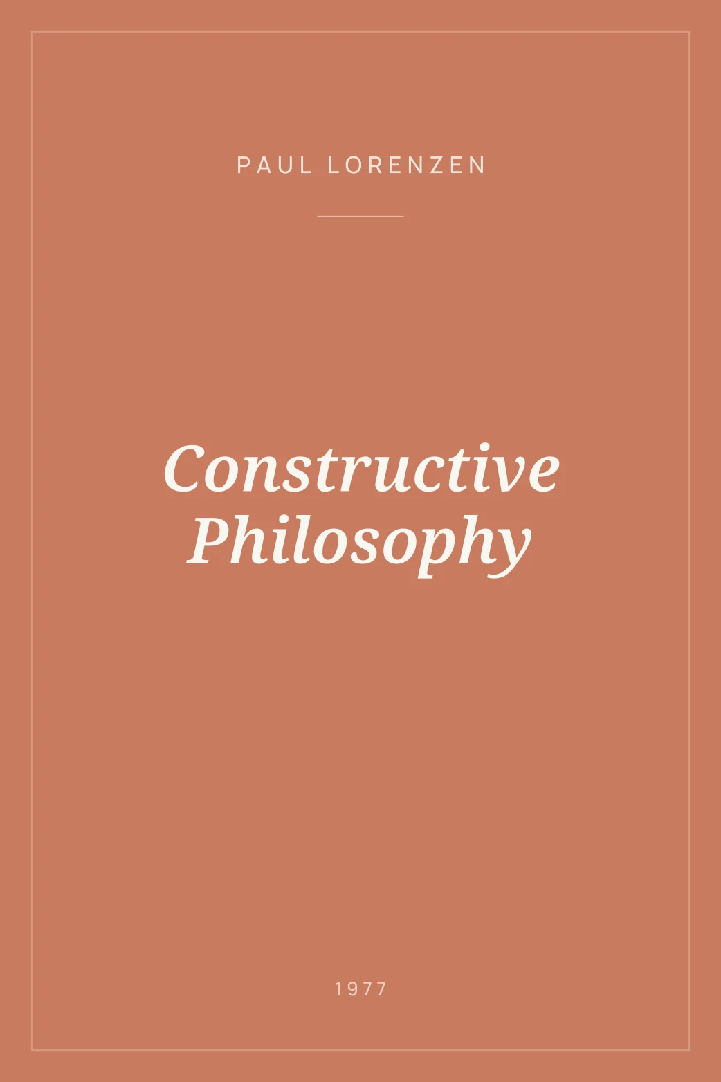 Portada de Constructive Philosophy