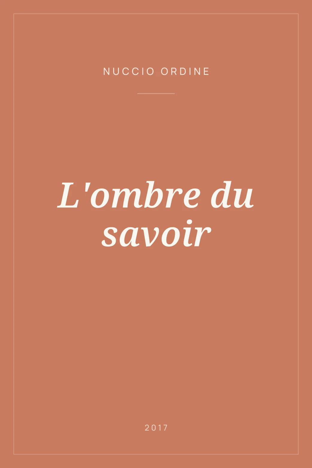 Portada de L'ombre du savoir