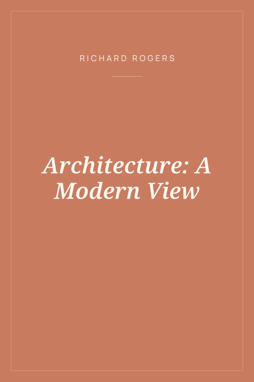 Portada de Architecture: A Modern View