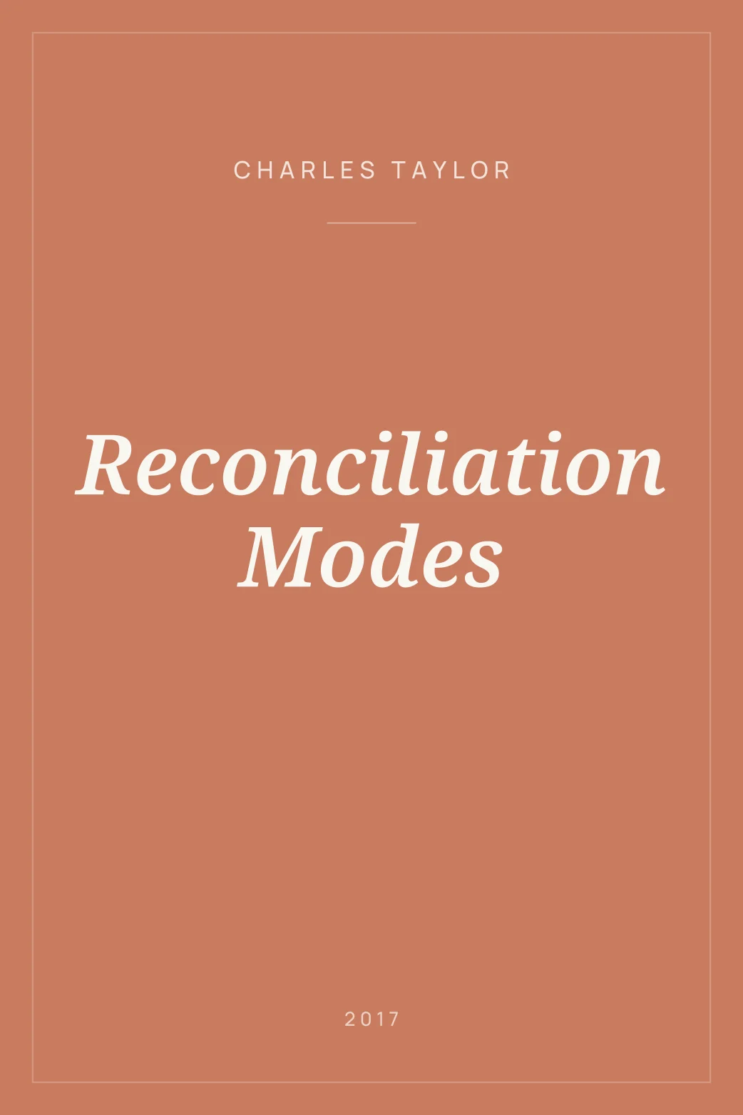 Portada de Reconciliation Modes