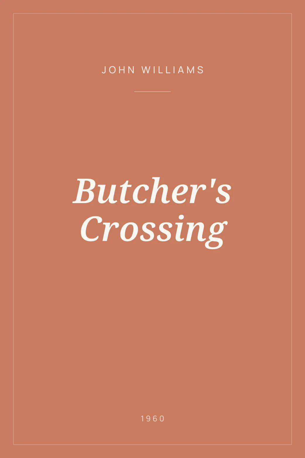 Portada de Butcher's Crossing