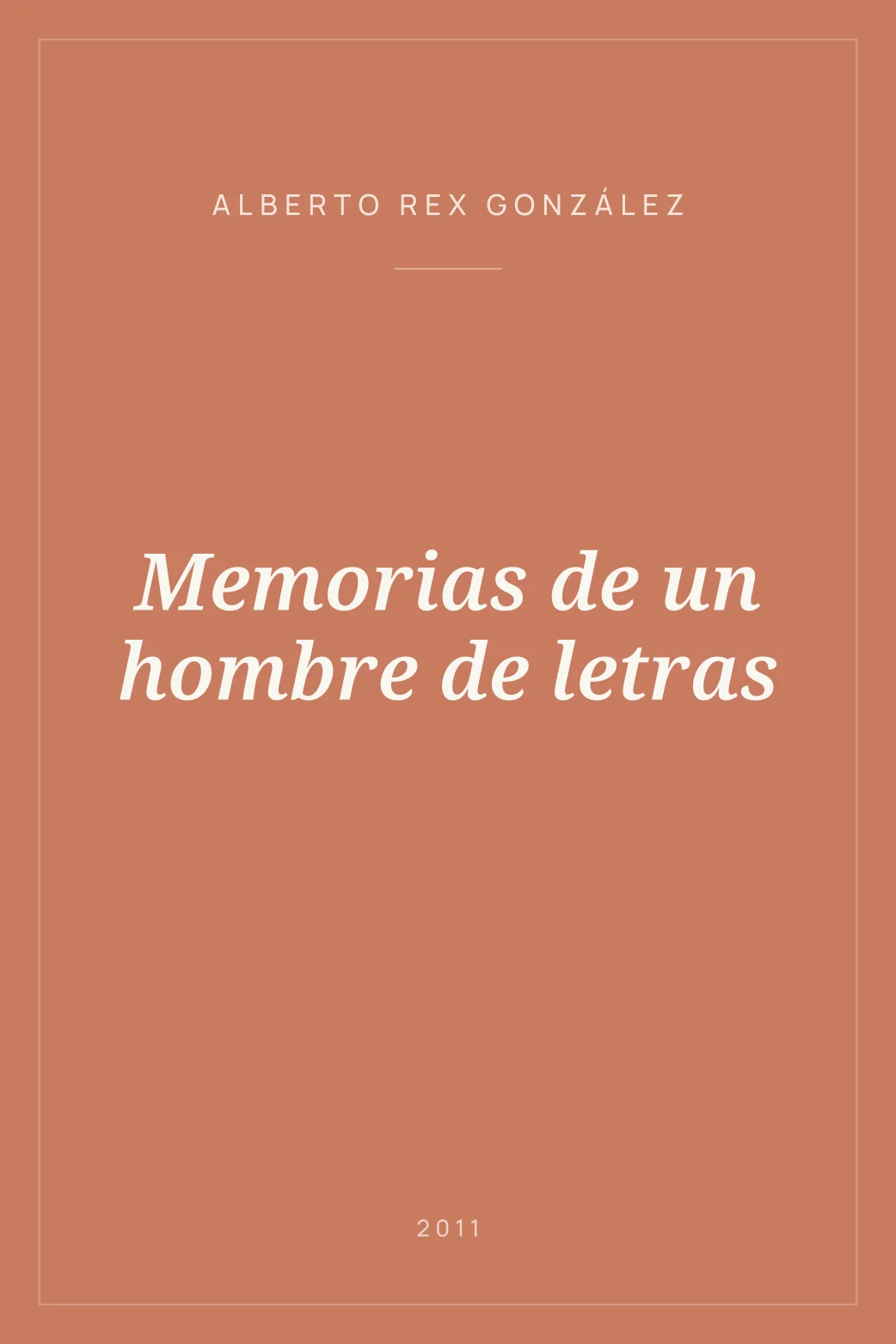 Portada de Memorias de un hombre de letras