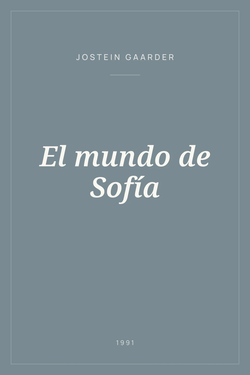 Portada de El mundo de Sofía