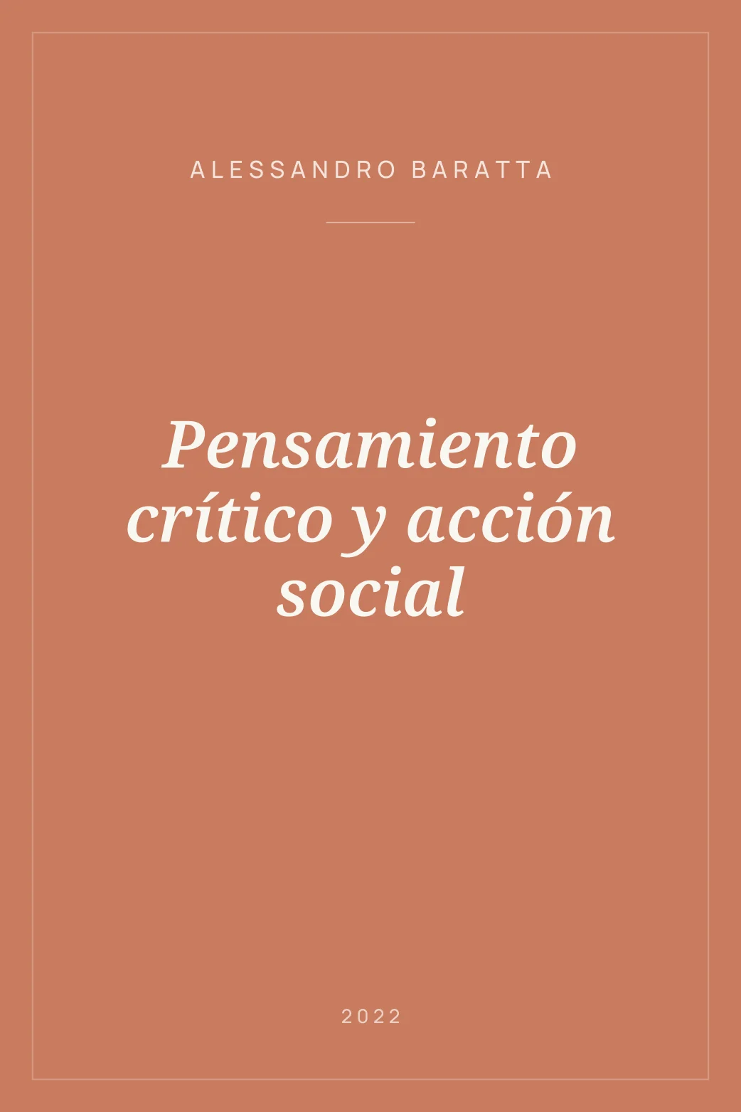Portada de Pensamiento crítico y acción social
