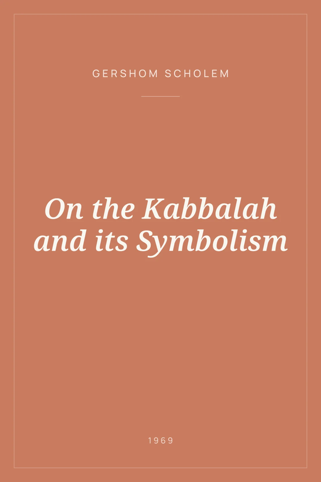 Portada de On the Kabbalah and its Symbolism