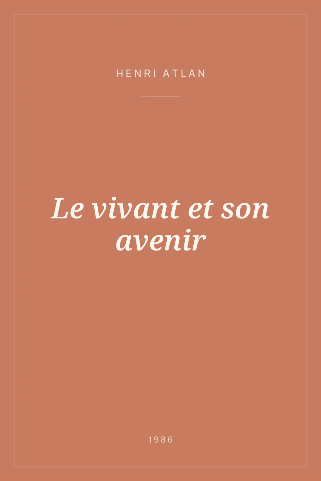 Portada de Le vivant et son avenir