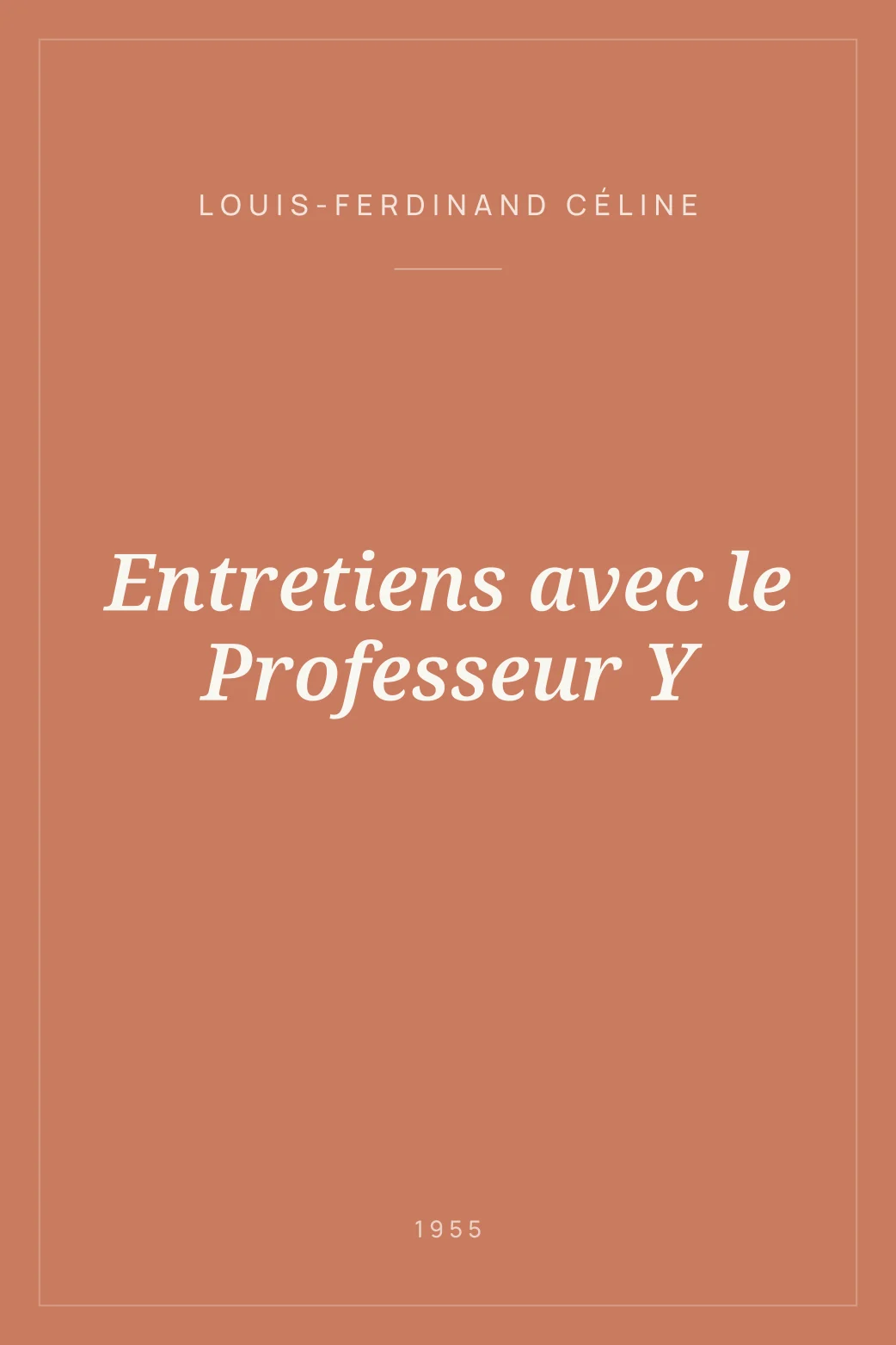 Portada de Entretiens avec le Professeur Y