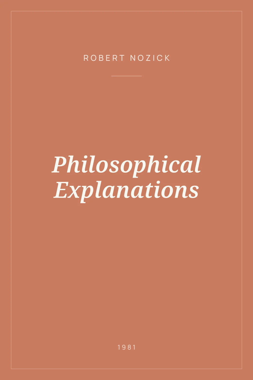 Portada de Philosophical Explanations