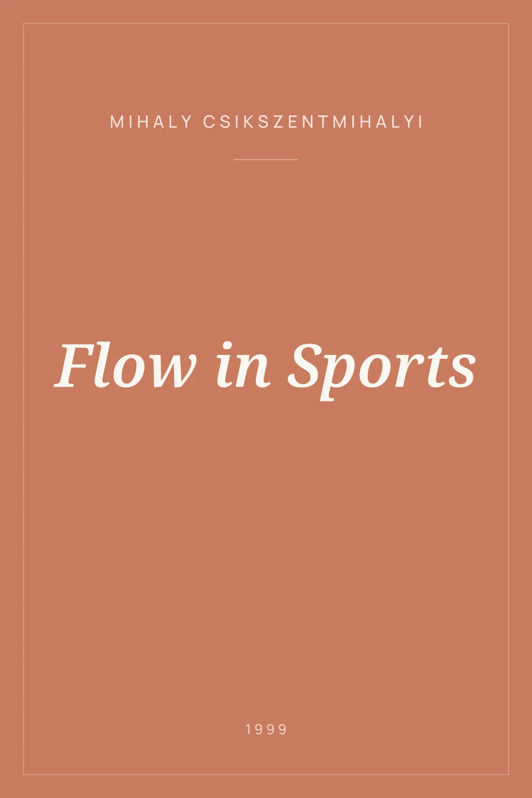 Portada de Flow in Sports