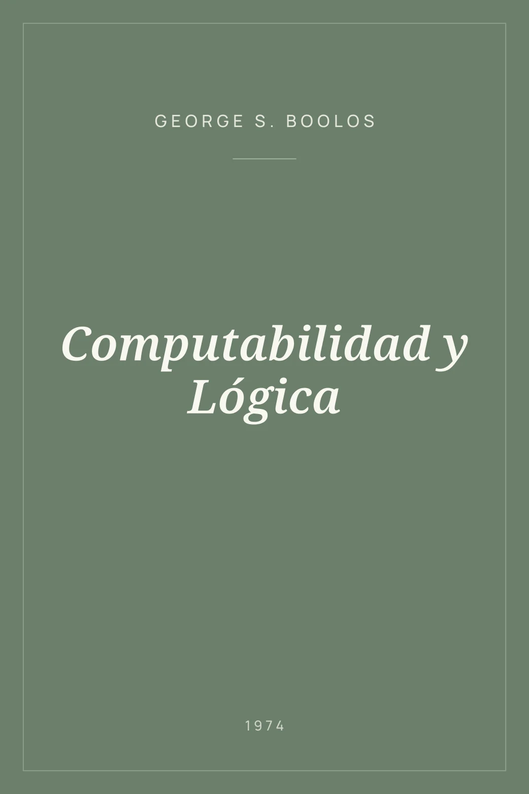 Portada de Computabilidad y Lógica