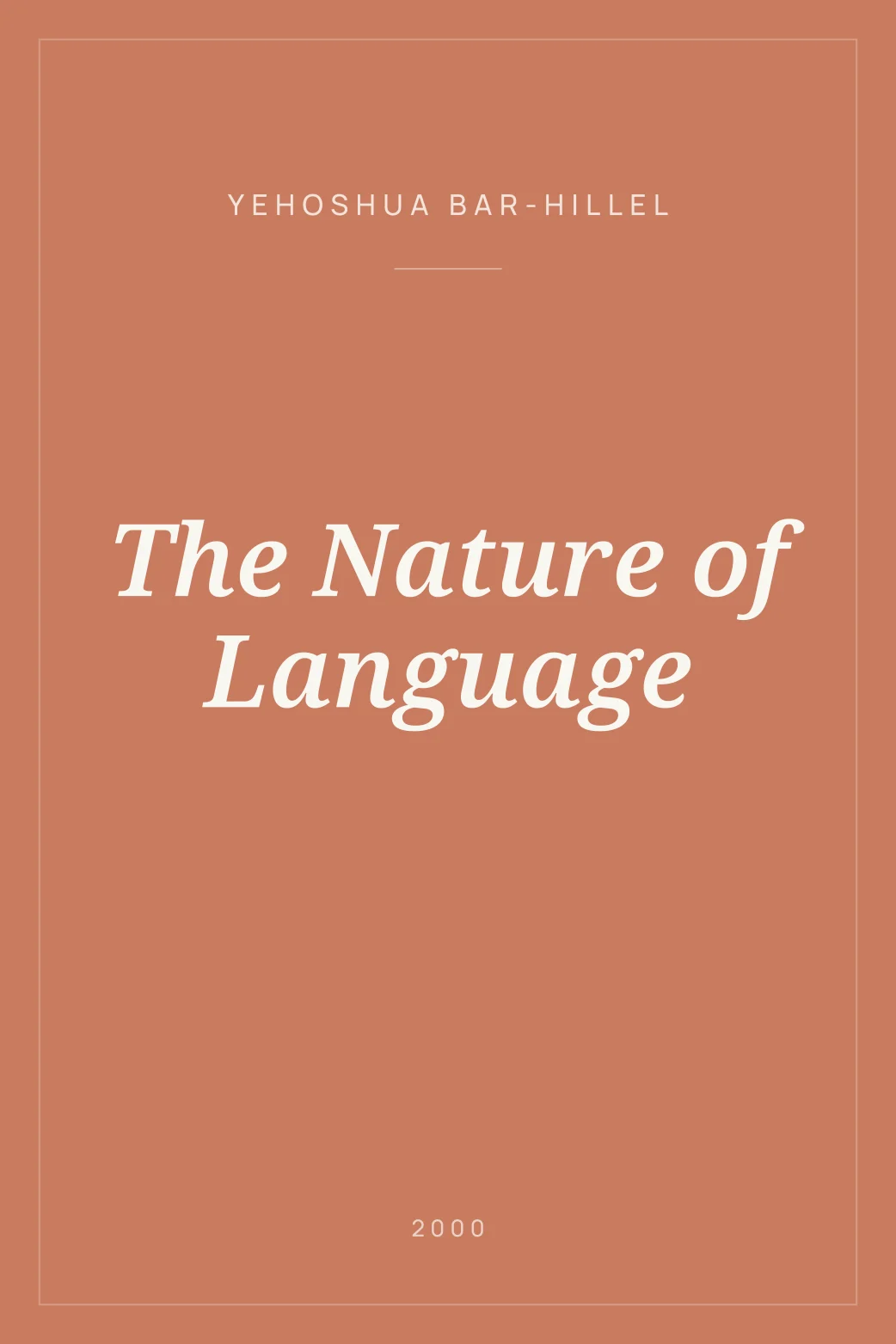 Portada de The Nature of Language