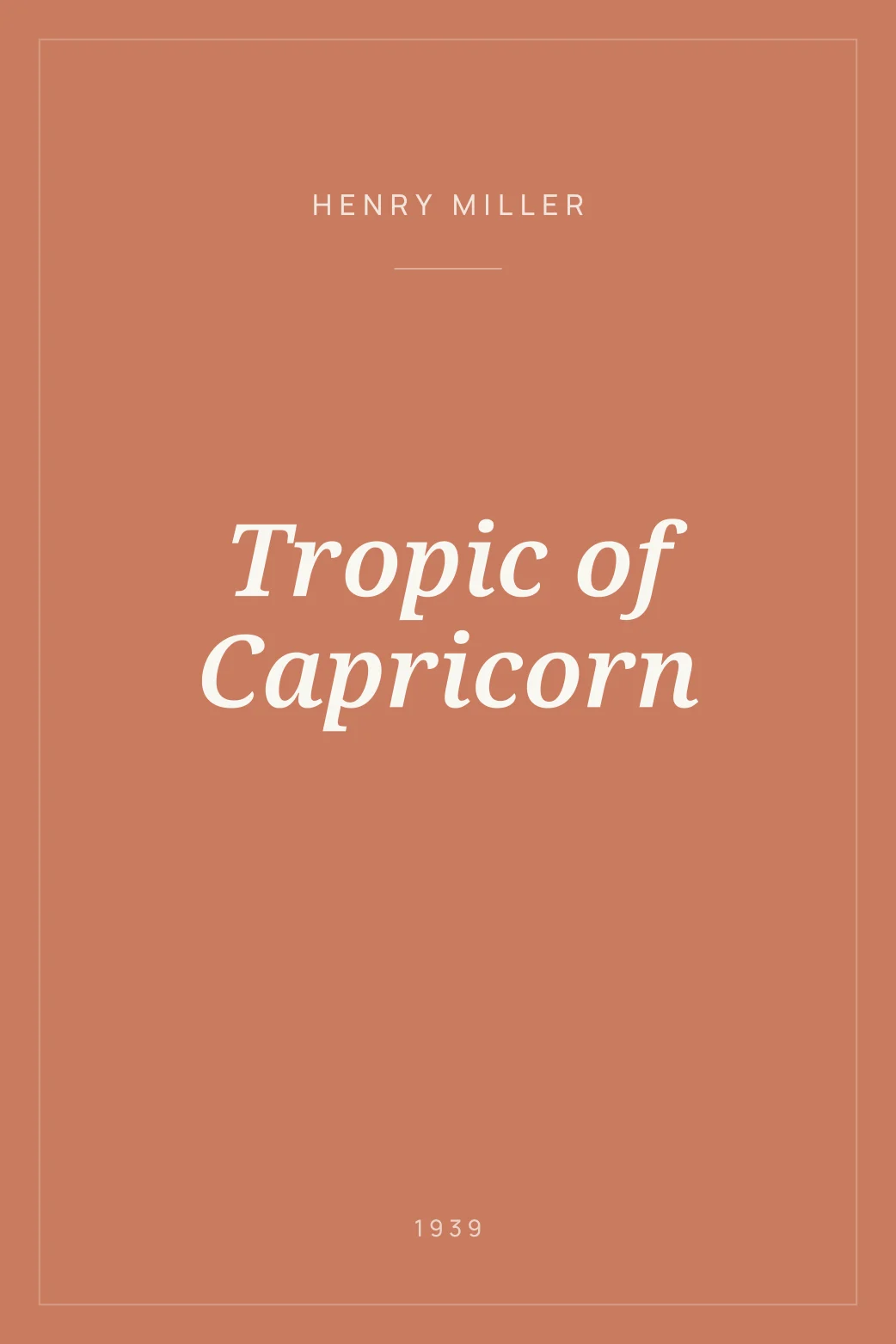 Portada de Tropic of Capricorn