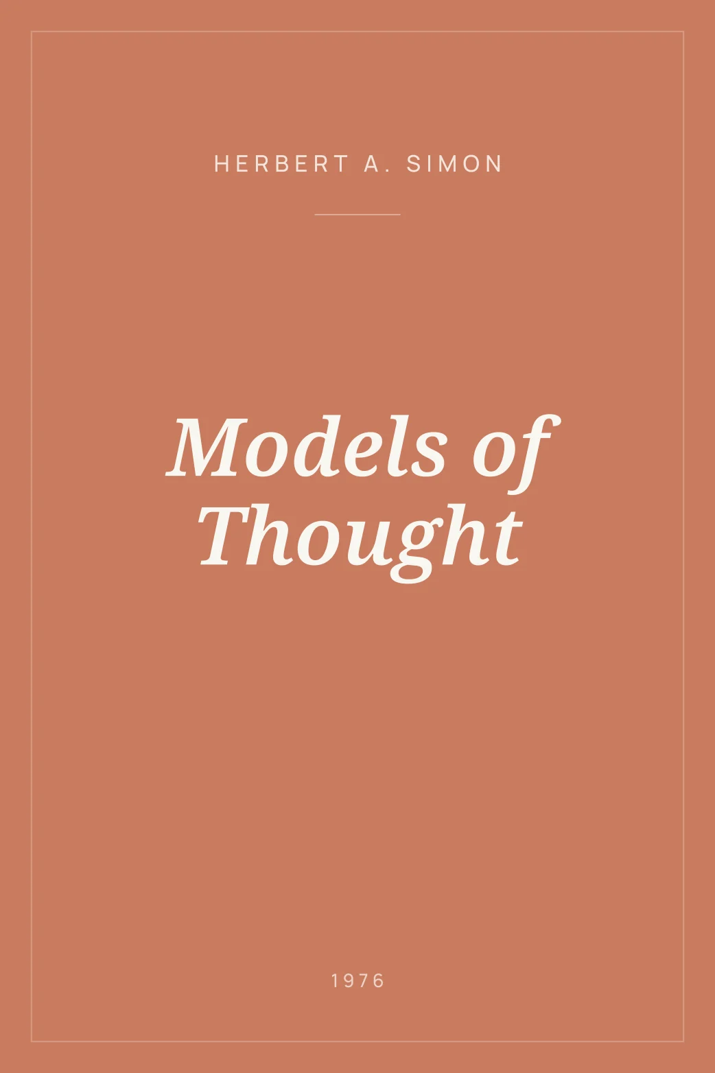 Portada de Models of Thought