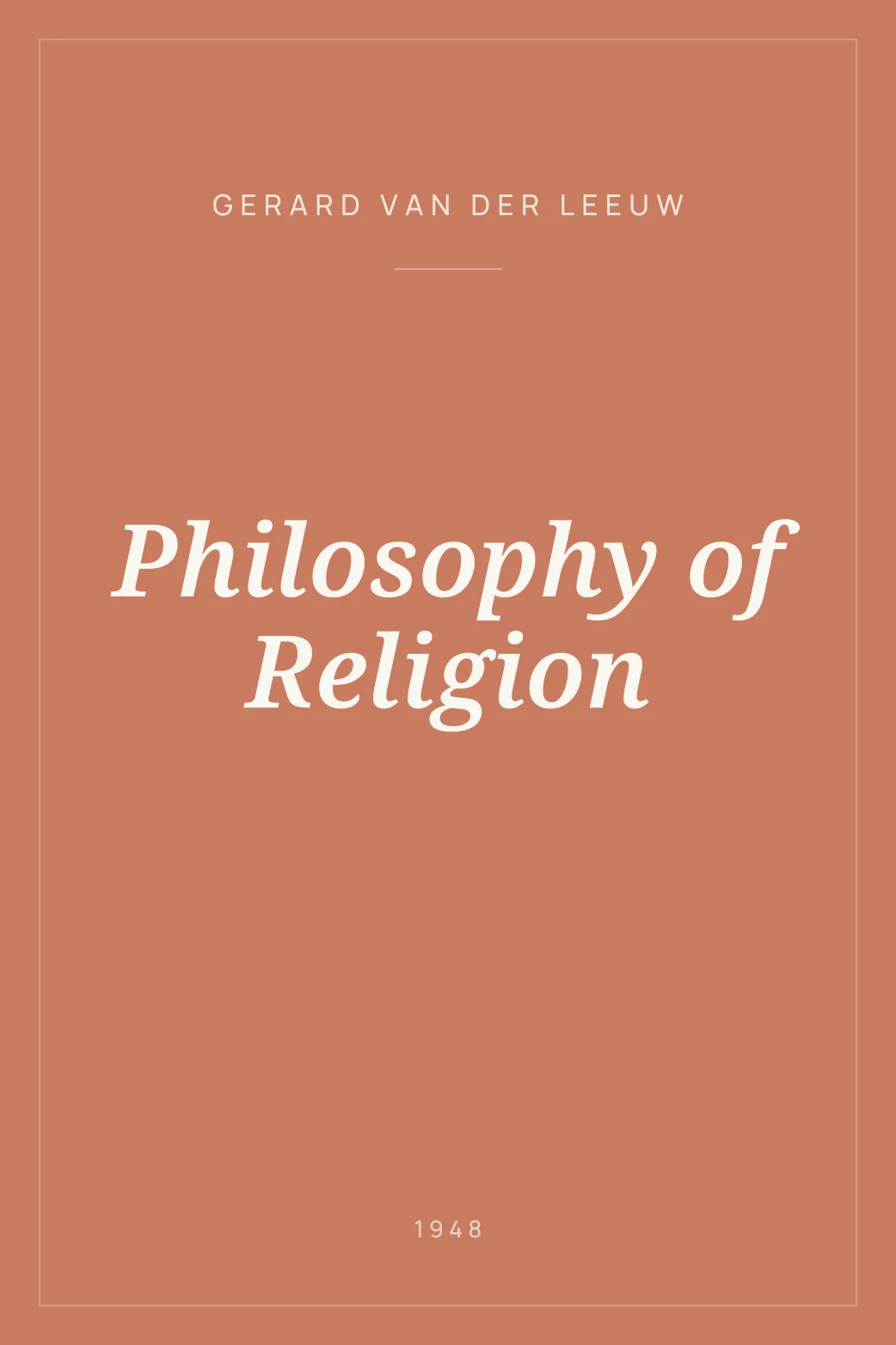 Portada de Philosophy of Religion