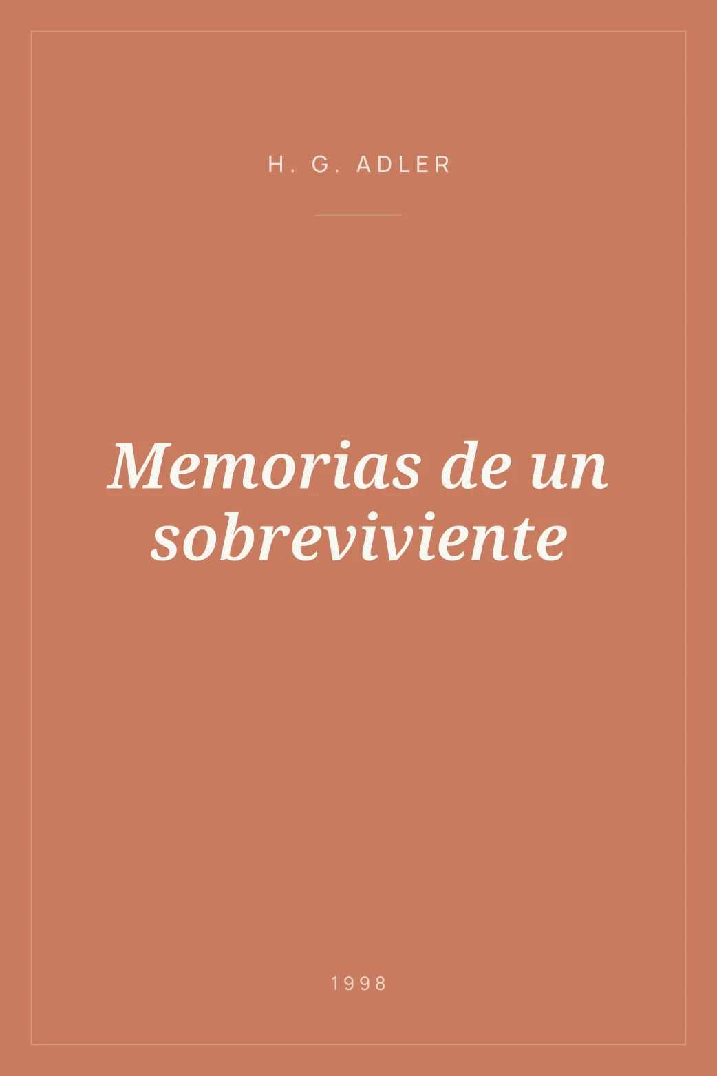 Portada de Memorias de un sobreviviente