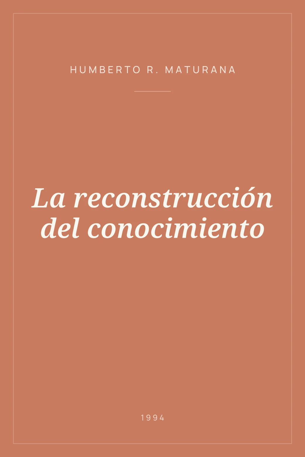 Portada de La reconstrucción del conocimiento