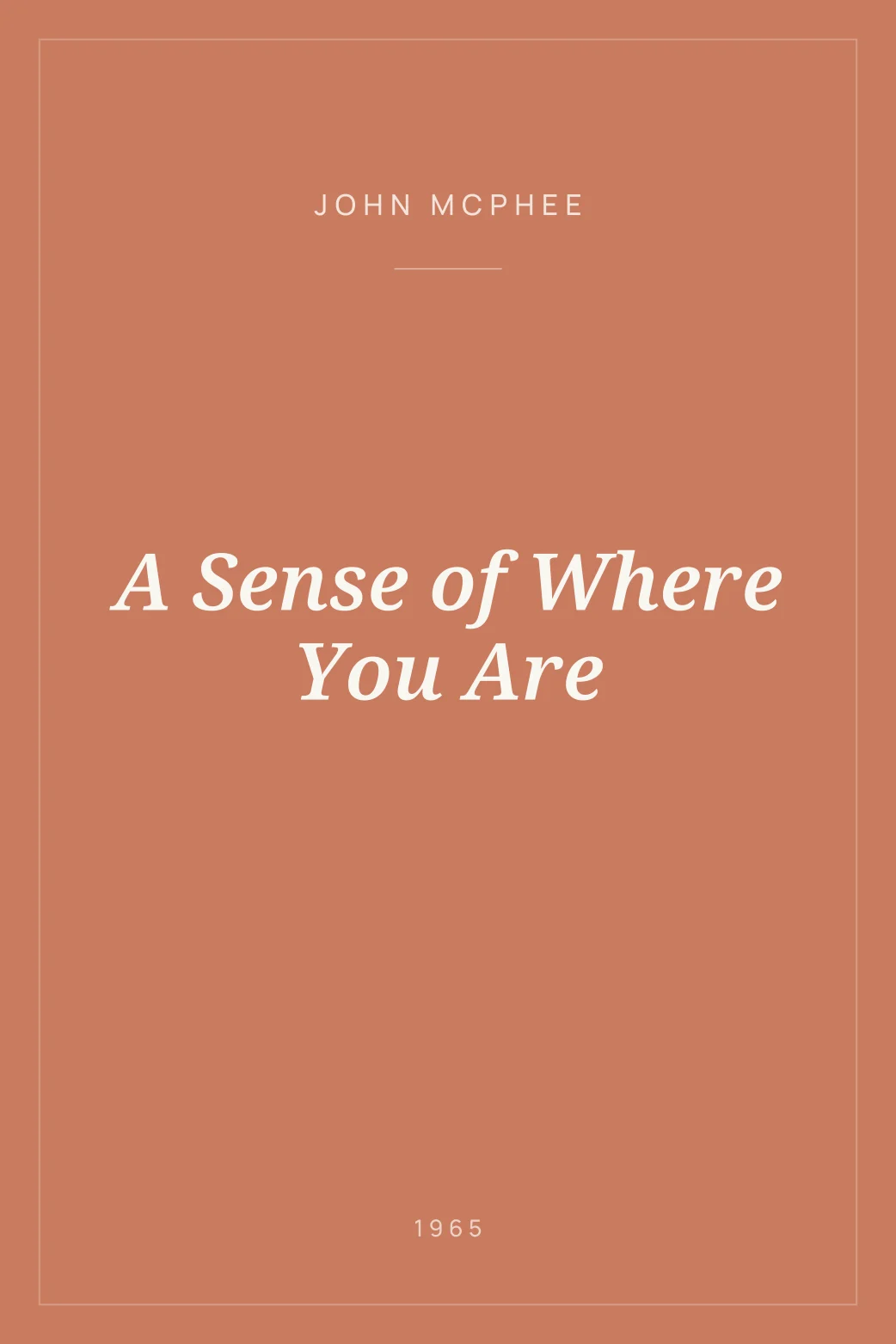 Portada de A Sense of Where You Are