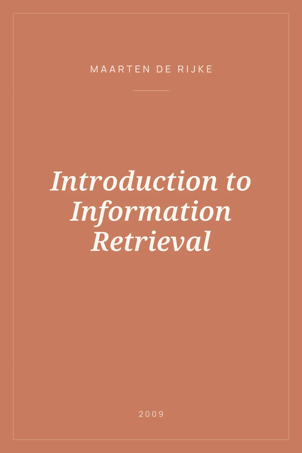 Portada de Introduction to Information Retrieval