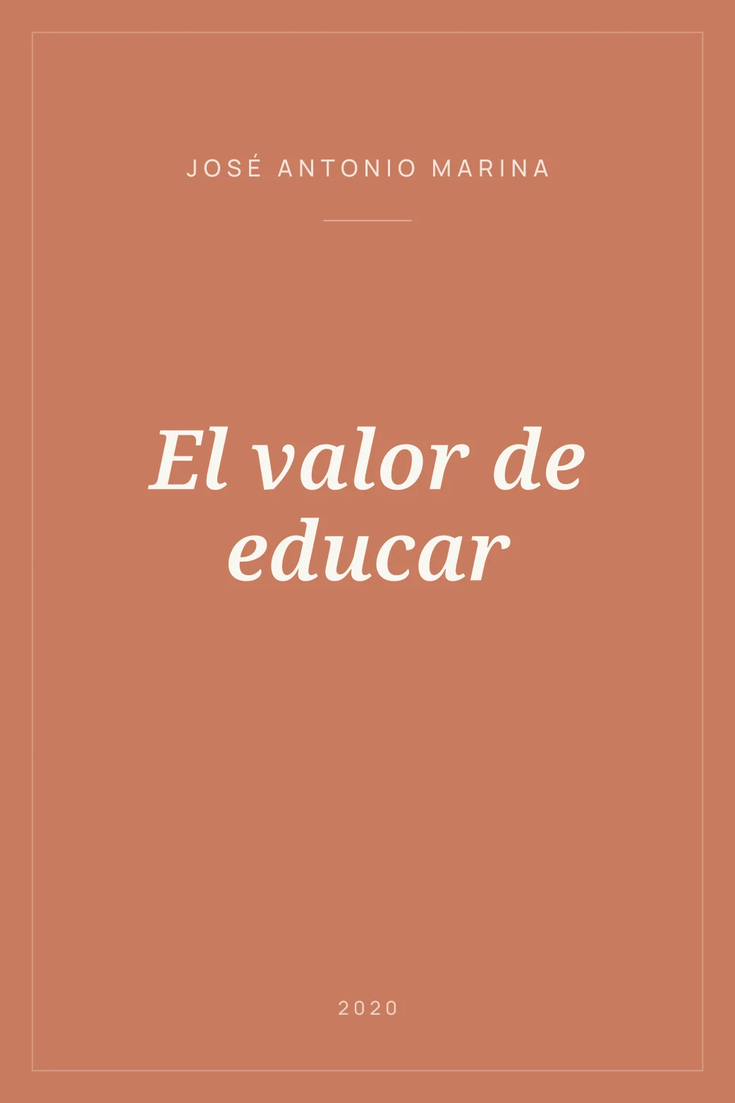 Portada de El valor de educar
