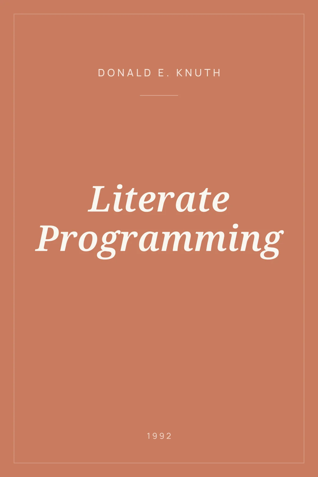 Portada de Literate Programming