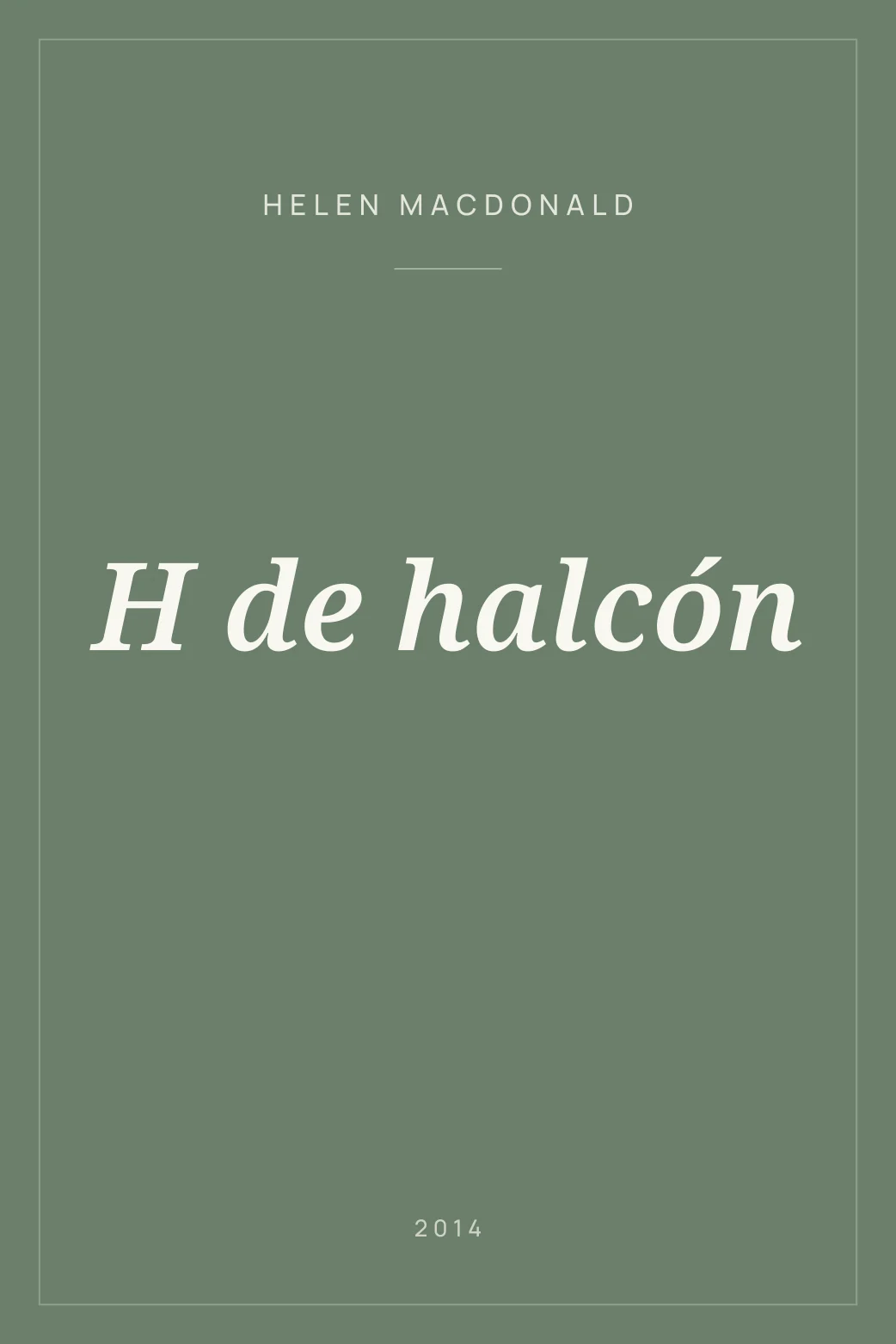 Portada de H de halcón
