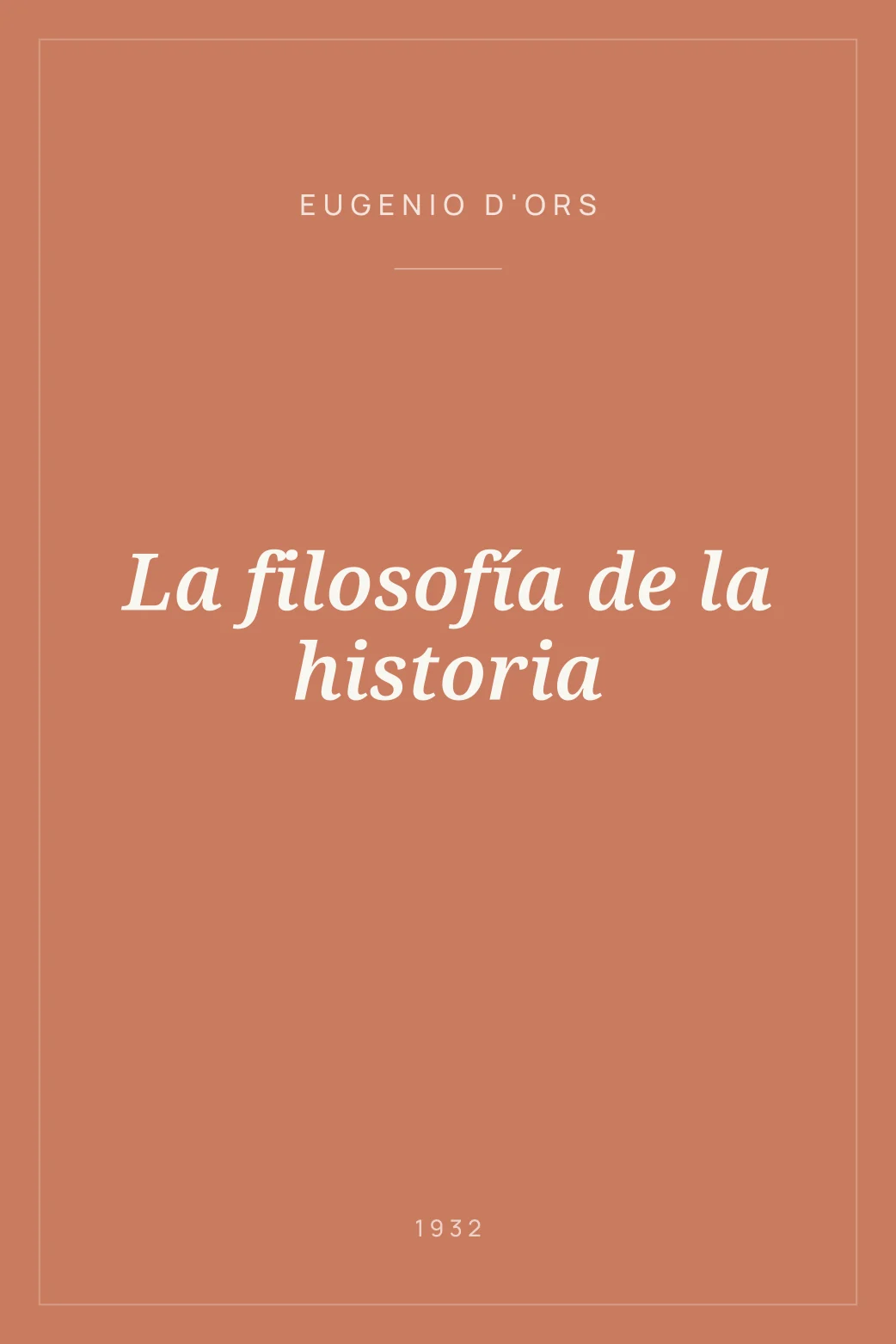 Portada de La filosofía de la historia