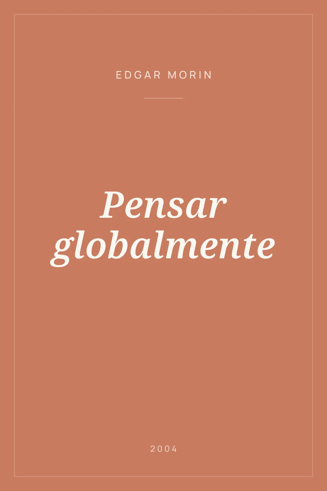 Portada de Pensar globalmente