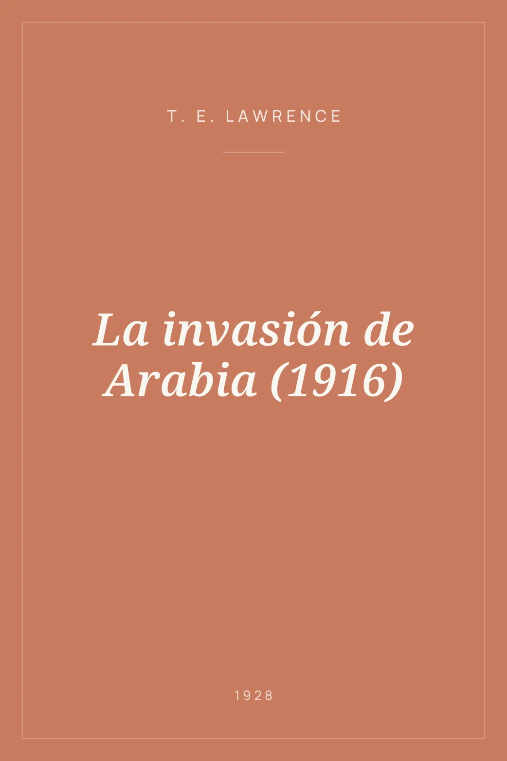 Portada de La invasión de Arabia (1916)