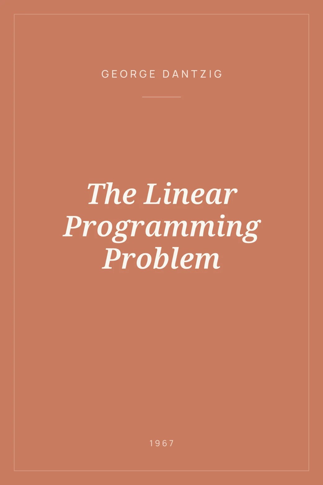 Portada de The Linear Programming Problem