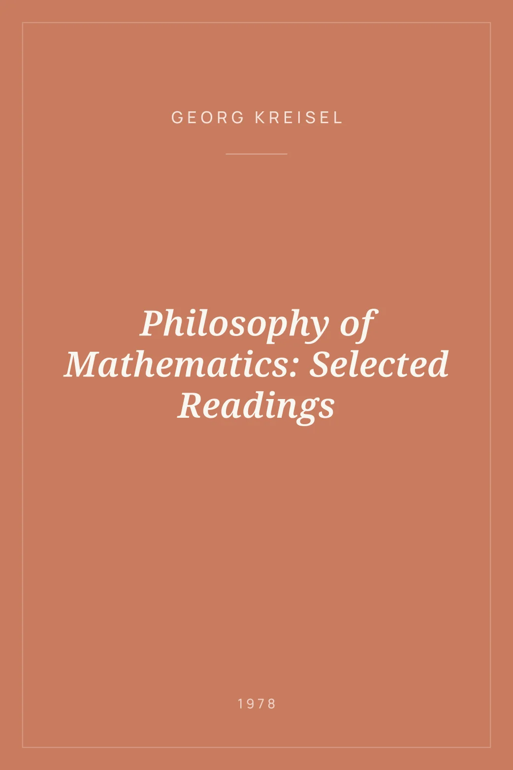 Portada de Philosophy of Mathematics: Selected Readings